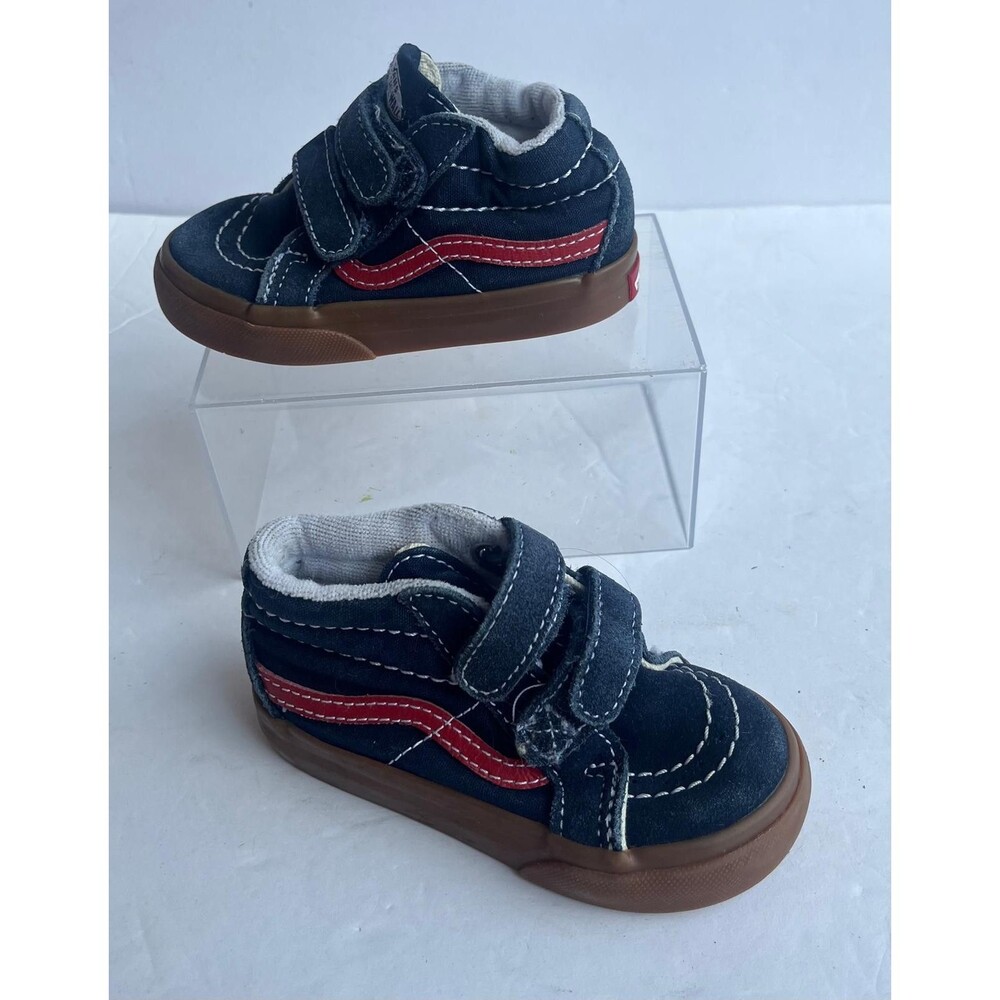 Vans Toddler Sk8-Hi Sneakers Navy Blue Red Size 6